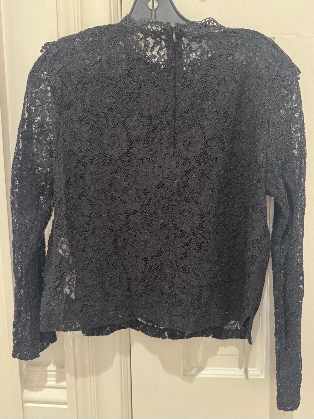 Zara Black Lace Long-Sleeve Women's Top size medium